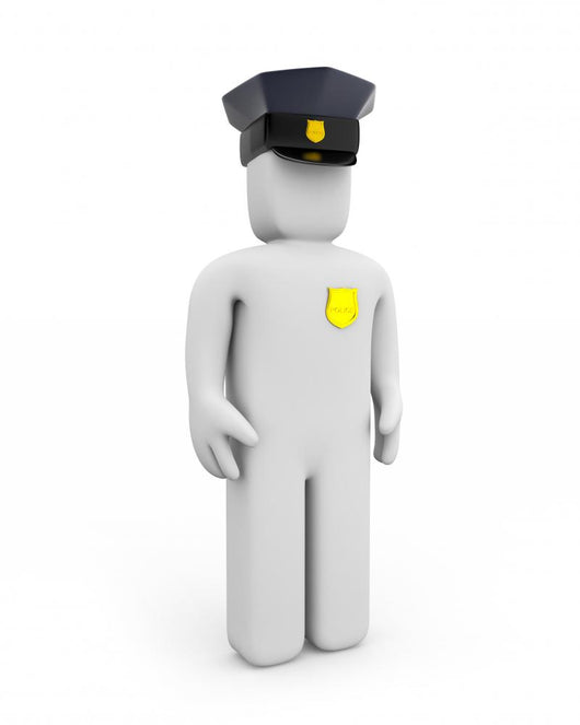 Policeman White Wall Decal