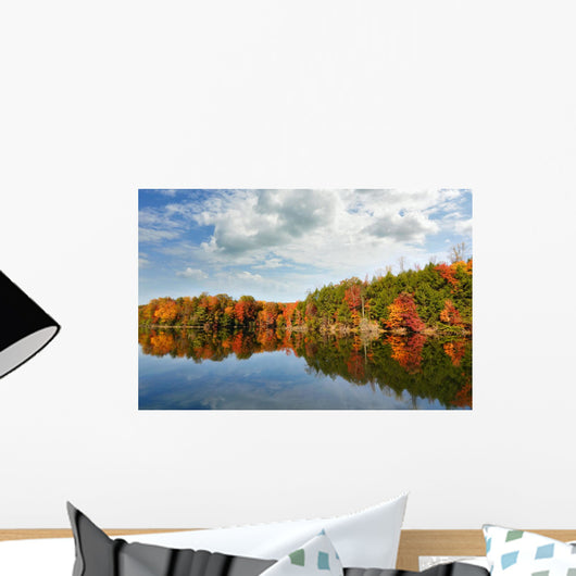Beautiful Autumn Lake Reflecting Wall Decal