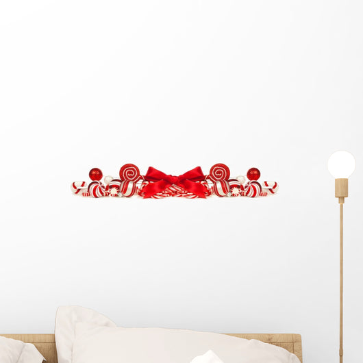 Christmas Border Candy & Ribbon Wall Decal