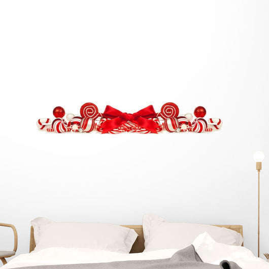 Christmas Border Candy & Ribbon Wall Decal