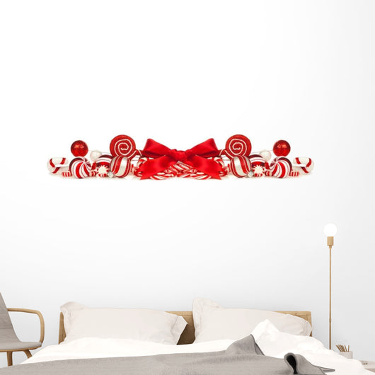 Christmas Border Candy & Ribbon Wall Decal