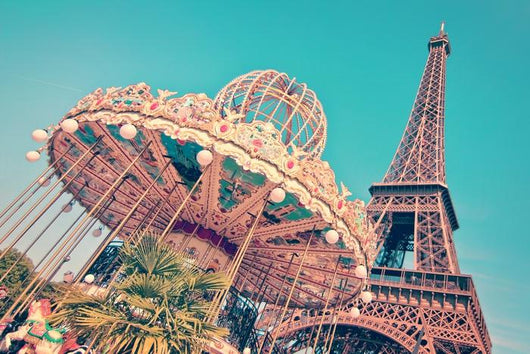 Vintage Merry-go-round and Eiffel Wall Decal