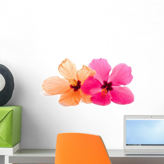 Two Hawaiian Hibiscus Flowers Wall Decal