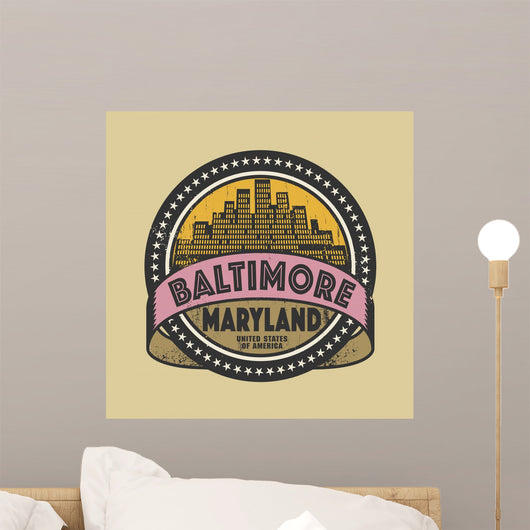 Grunge Rubber Stamp with Wall Decal