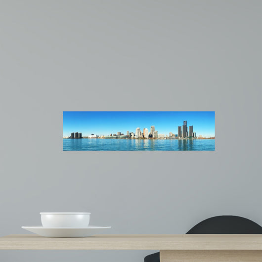 Panorama Detroit Michigan Skyline Wall Decal