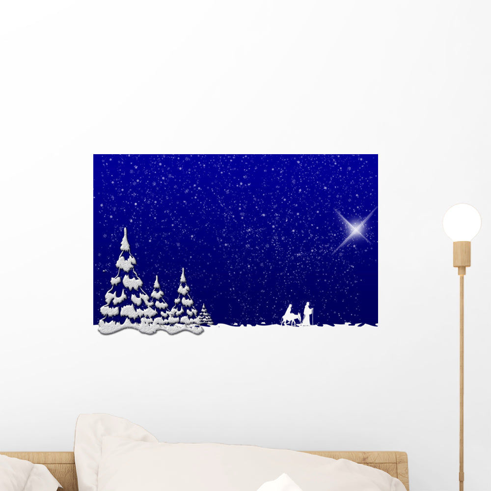 Christmas Winter Scene Wall Decal Wallmonkeys