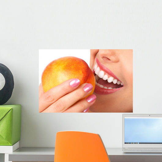 Beautiful Young Woman Eating Wall Decal