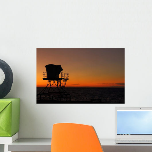 Silhouette Typical Lifeguard Tower Wall Decal