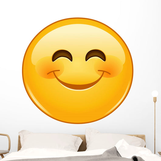 Smiling Emoticon with Smiling Wall Decal