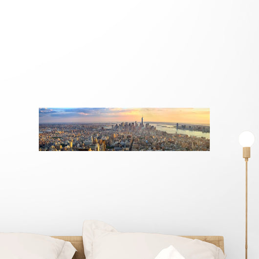 Manhattan Panorama Sunset Aerial Wall Decal