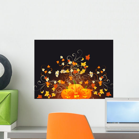 Halloween with Pumpkin and Wall Decal