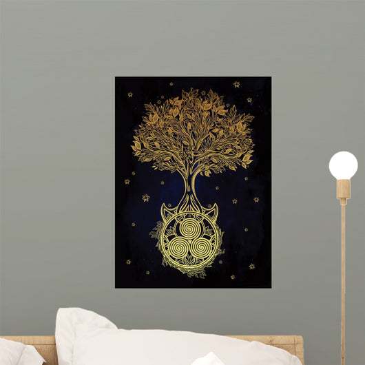 Celtic Tree Life Illustration Wall Decal