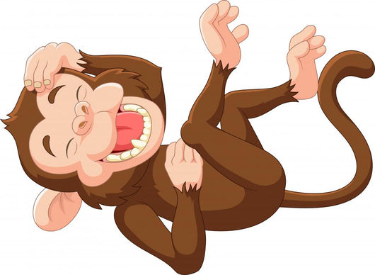 Cartoon Funny Monkey Laughing Wall Decal