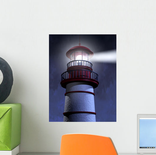 Night Lighthouse Beam Wall Decal