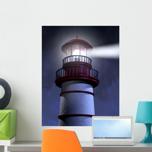 Night Lighthouse Beam Wall Decal