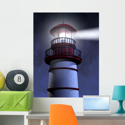 Night Lighthouse Beam Wall Decal