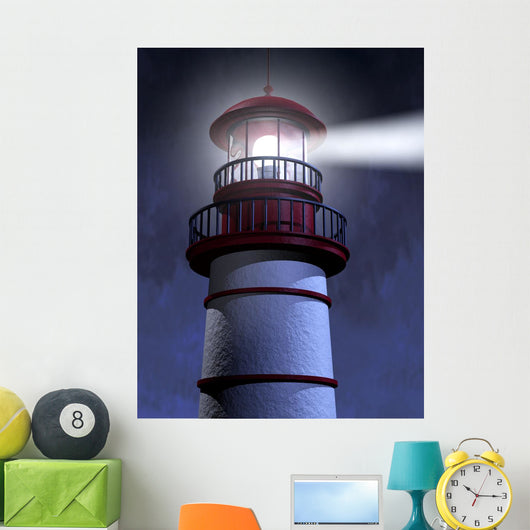 Night Lighthouse Beam Wall Decal