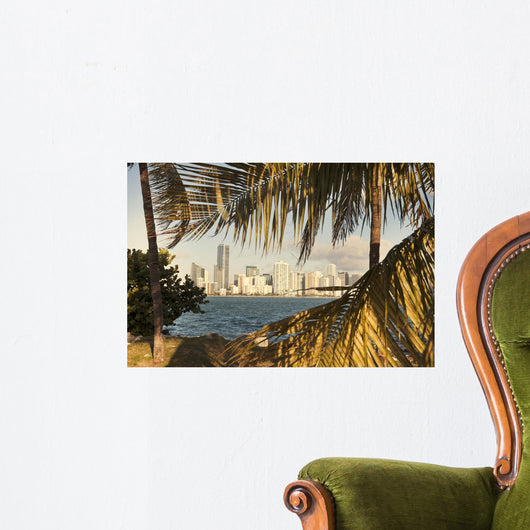 Miami between Palm Trees Wall Decal