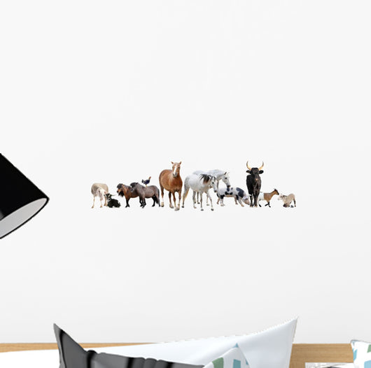 Farm Animals Line-up Wall Decal Sticker Set