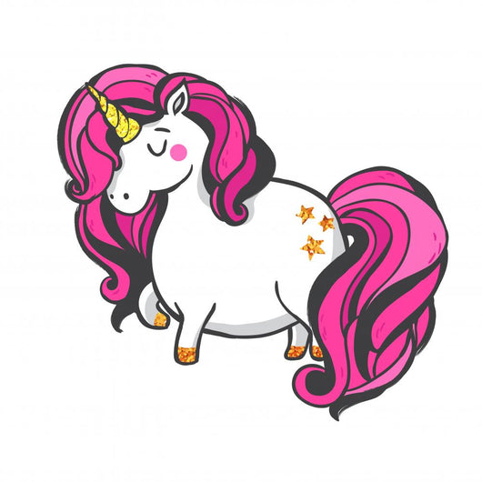Gold Unicorn Illustration Wall Decal