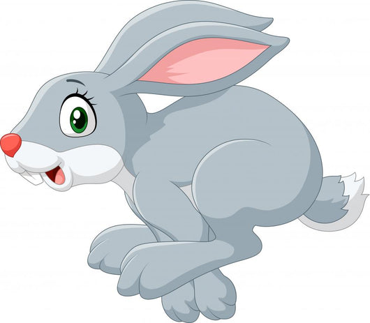 Cartoon Happy Bunny Jumping Wall Decal