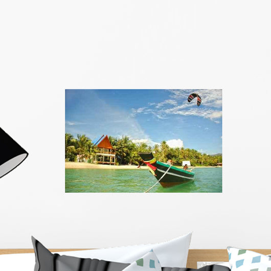 Fisherman Boat Sunny Summer Wall Decal