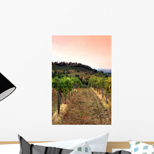 Vineyard Rolling Hills Tuscany Wall Decal