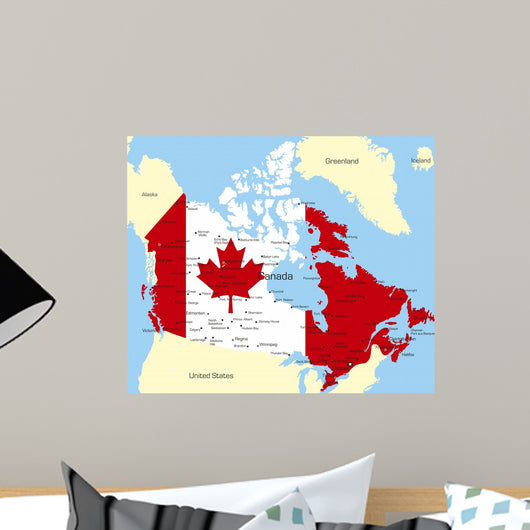 Map Canada Country Colored Wall Decal