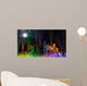 Modern City Lit by Colorful Light Effects at Night Wall Mural