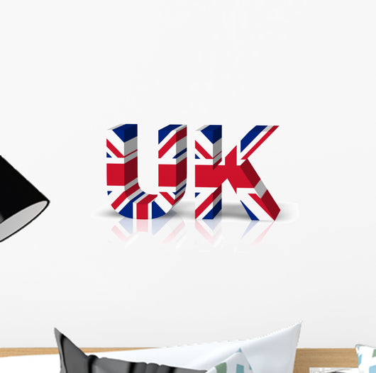 Uk 3D Text Symbol Wall Decal