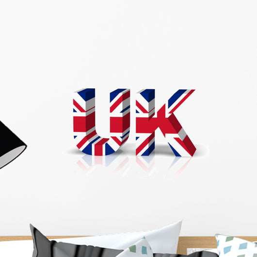 Uk 3D Text Symbol Wall Decal