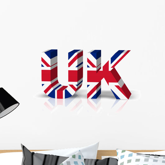 Uk 3D Text Symbol Wall Decal
