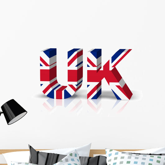 Uk 3D Text Symbol Wall Decal