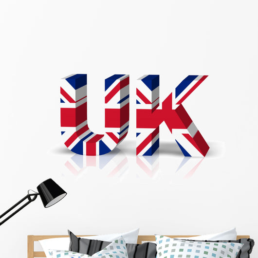 Uk 3D Text Symbol Wall Decal