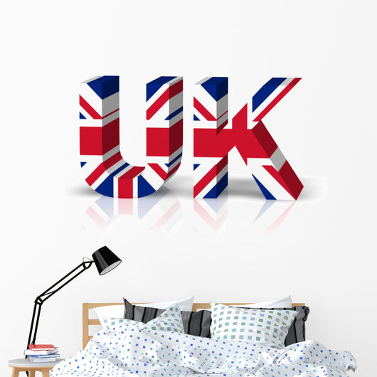 Uk 3D Text Symbol Wall Decal