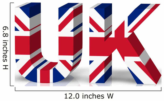 Uk 3D Text Symbol Wall Decal