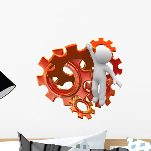 3D Human Try to Wall Decal