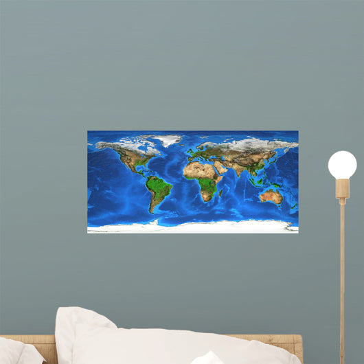 High Resolution World Map Wall Decal