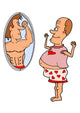 Fat Man Front Mirror Wall Decal