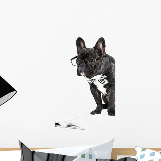 French Bulldog Glasses and Wall Decal