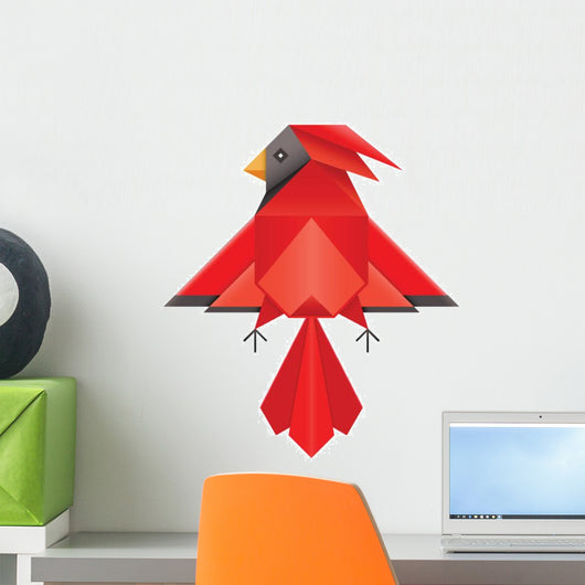 Red Geometric Polygonal Cardinal Wall Decal