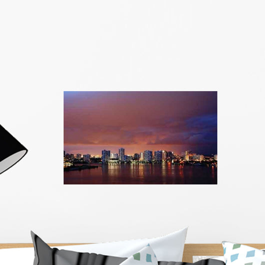 Night View on Aventura from Sunny Isles Beach Wall Mural