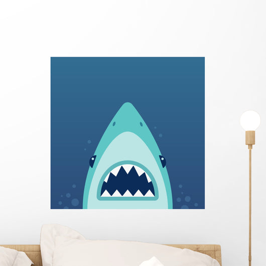 Shark Attack Illustration Wall Decal