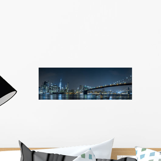 New York Cityscape Night Wall Decal