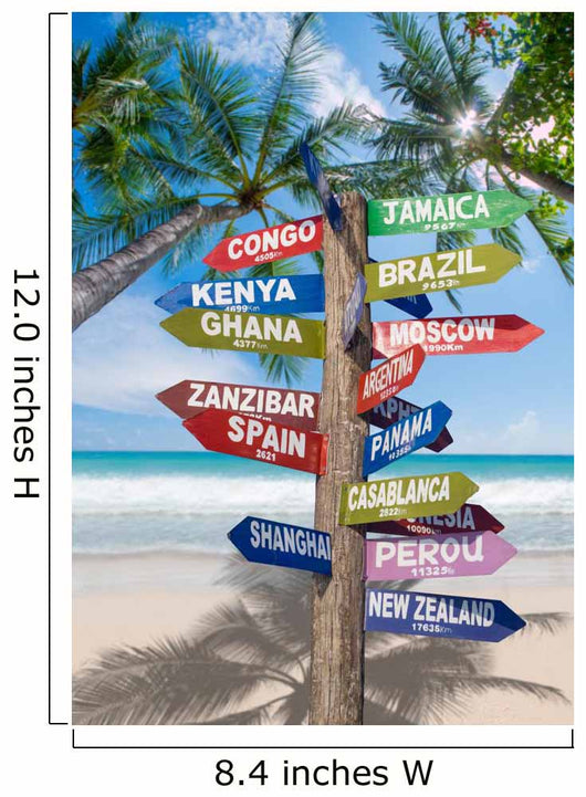 Signs Showing Distances to Wall Decal