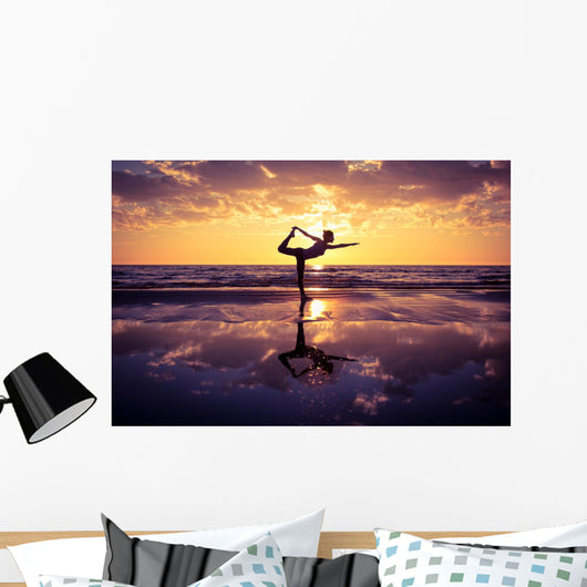 Woman Practicing Yoga Wall Decal