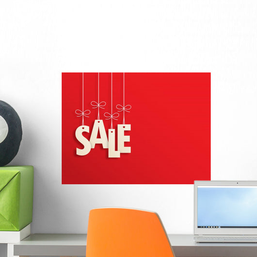 Suspended Sale Letters Red Wall Decal