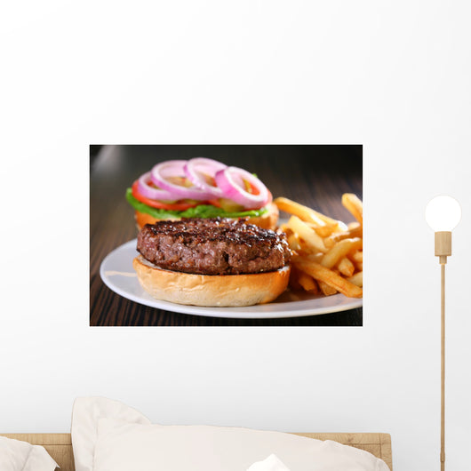 Hamburger with Fries Wall Decal