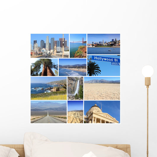 California Travel Collage Wall Decal