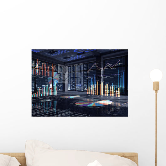 Office Interior with Graphs Wall Decal